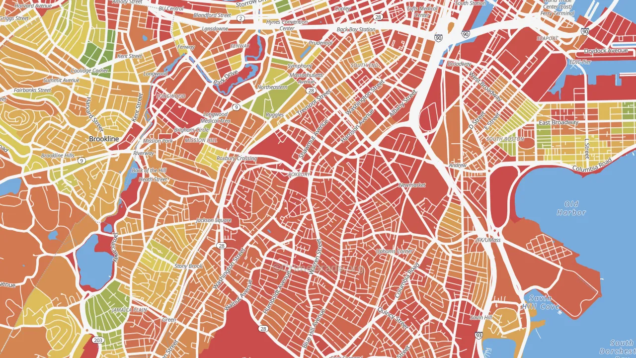 Nubian Square, Boston, MA Map of Assault Rates