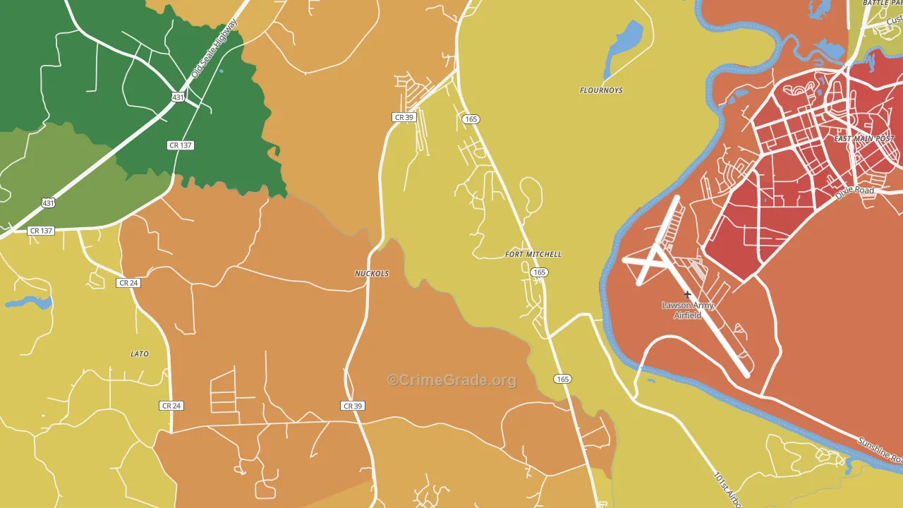 Nuckols, AL Map of Assault Rates