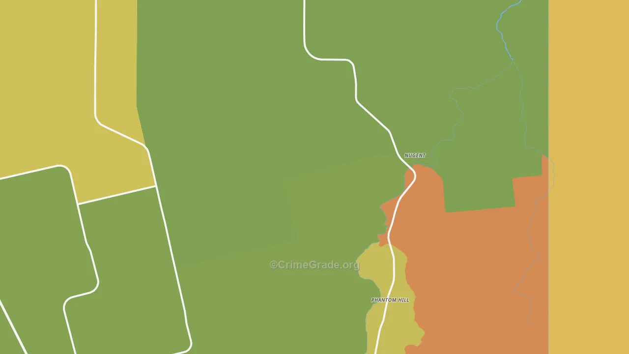 Nugent, TX Map of Assault Rates