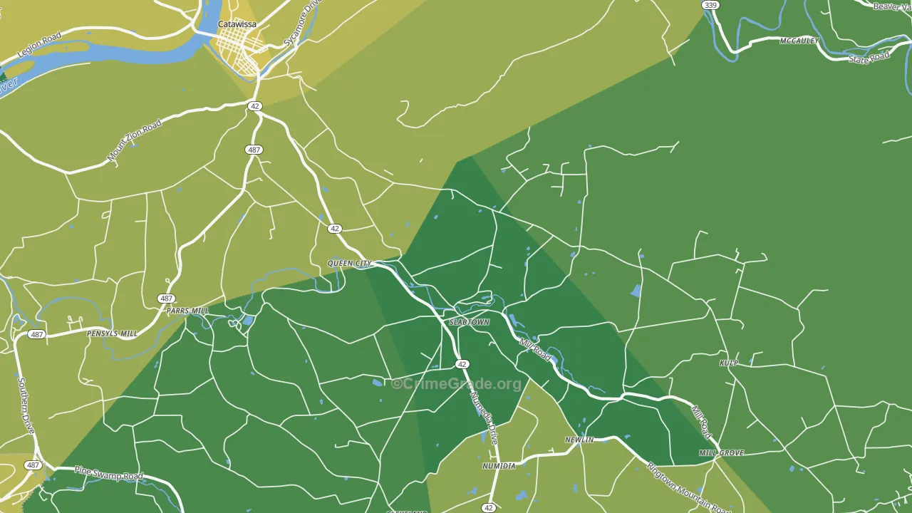 Numidia, PA Map of Assault Rates
