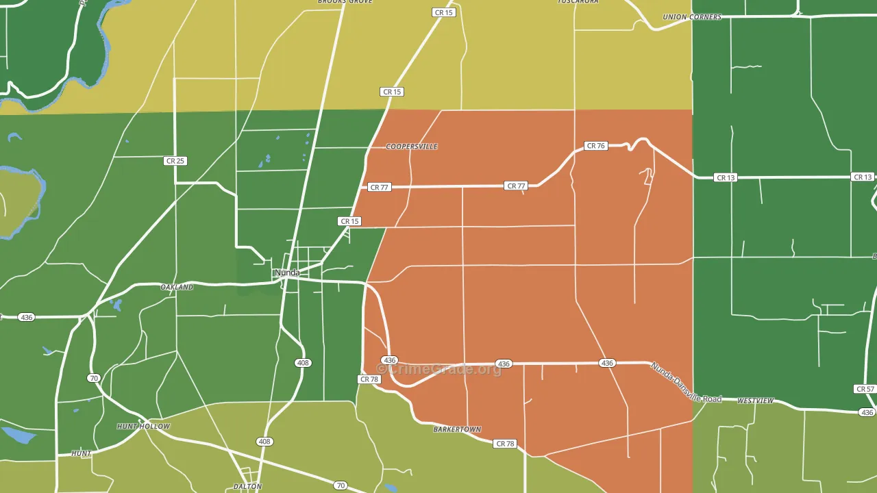 Nunda, NY Map of Assault Rates