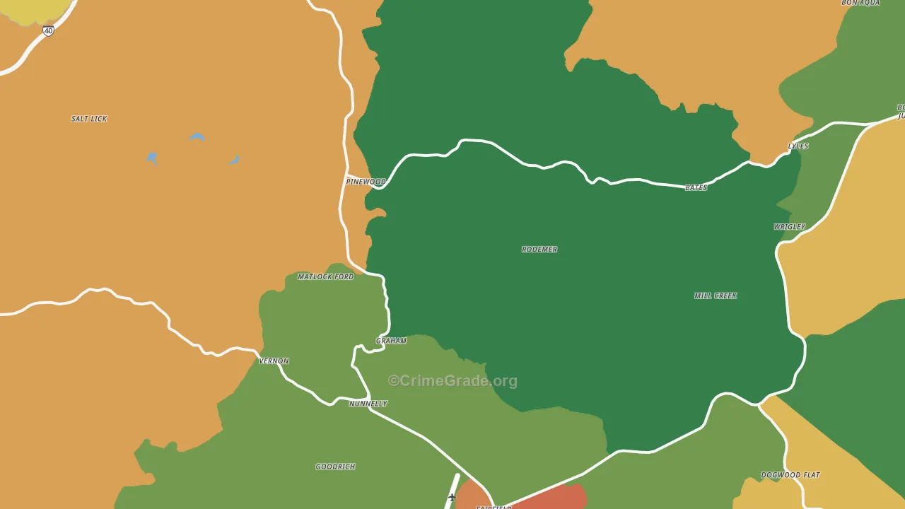 Nunnelly, TN Map of Assault Rates