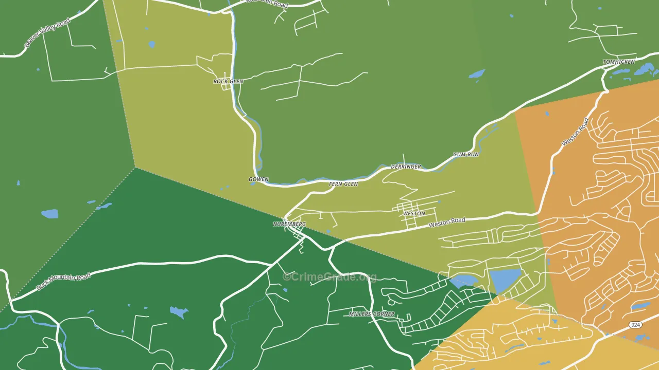 Nuremberg, PA Map of Assault Rates