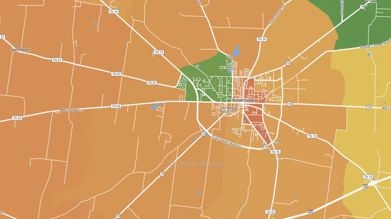 Nutbush, TN Map of Assault Rates