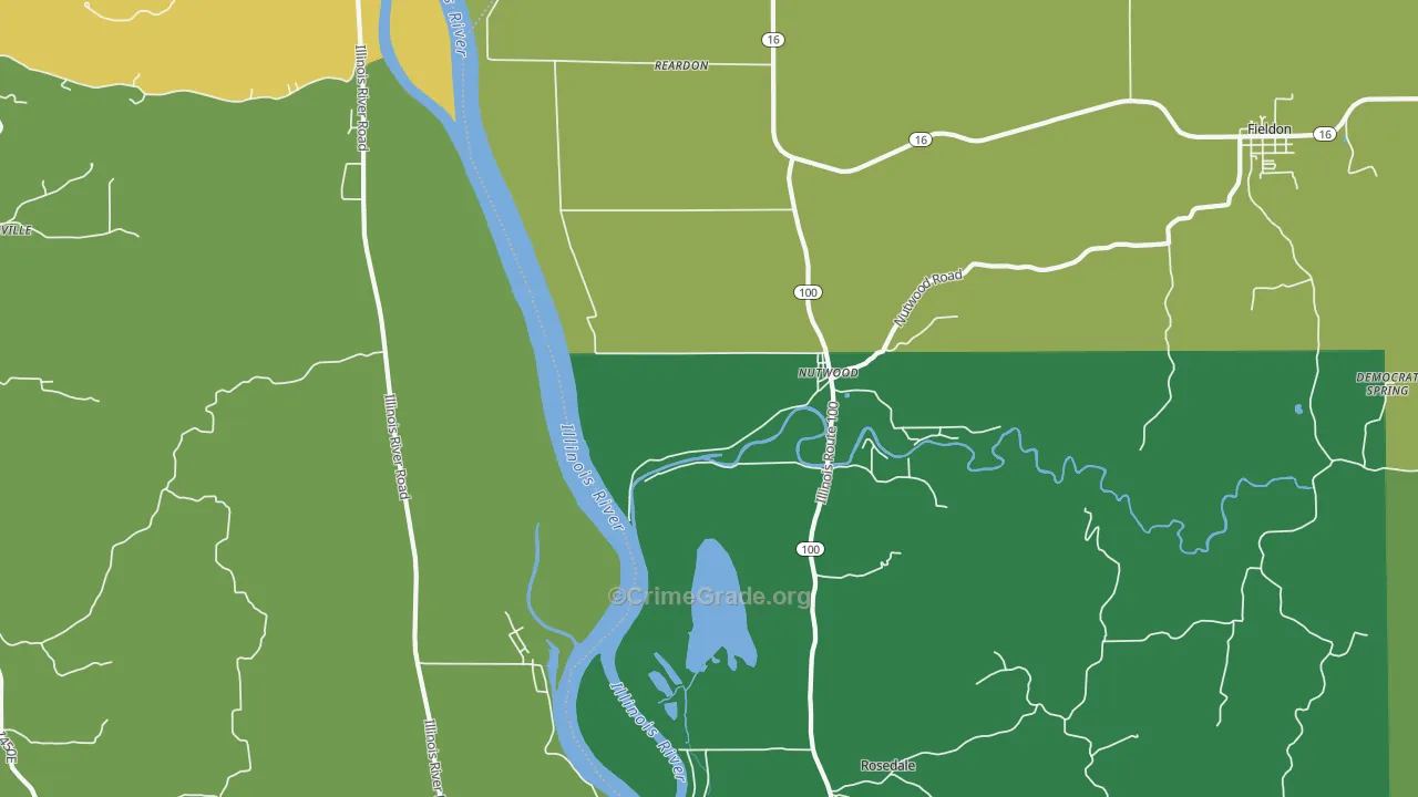 Nutwood, IL Map of Assault Rates