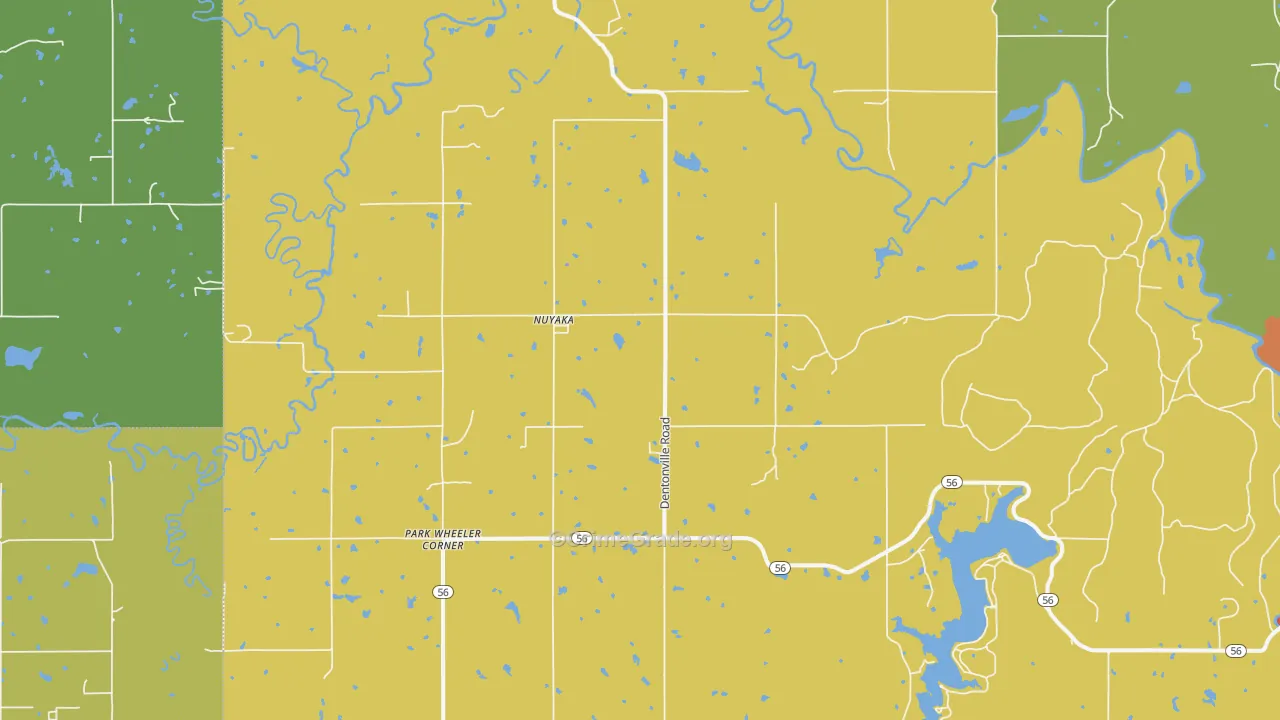 Nuyaka, OK Map of Assault Rates
