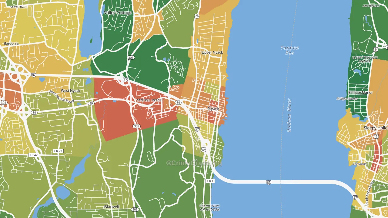 Nyack, NY Map of Assault Rates