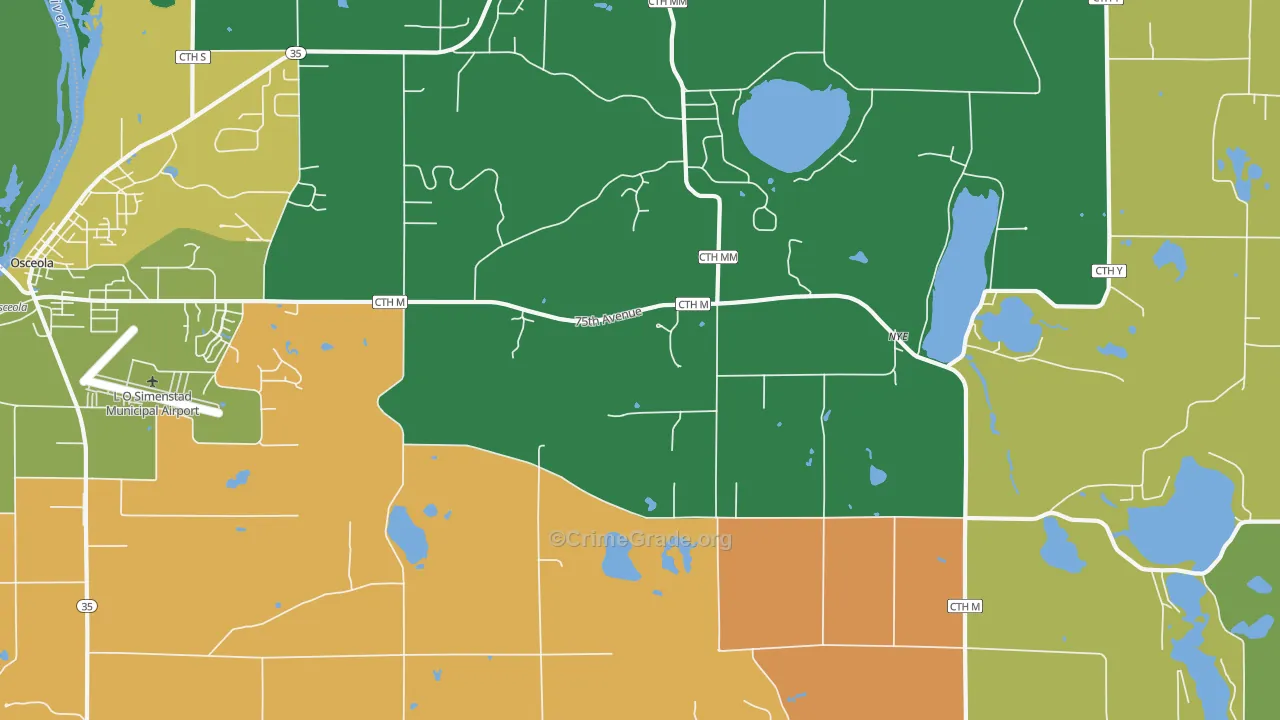 Nye, WI Map of Assault Rates