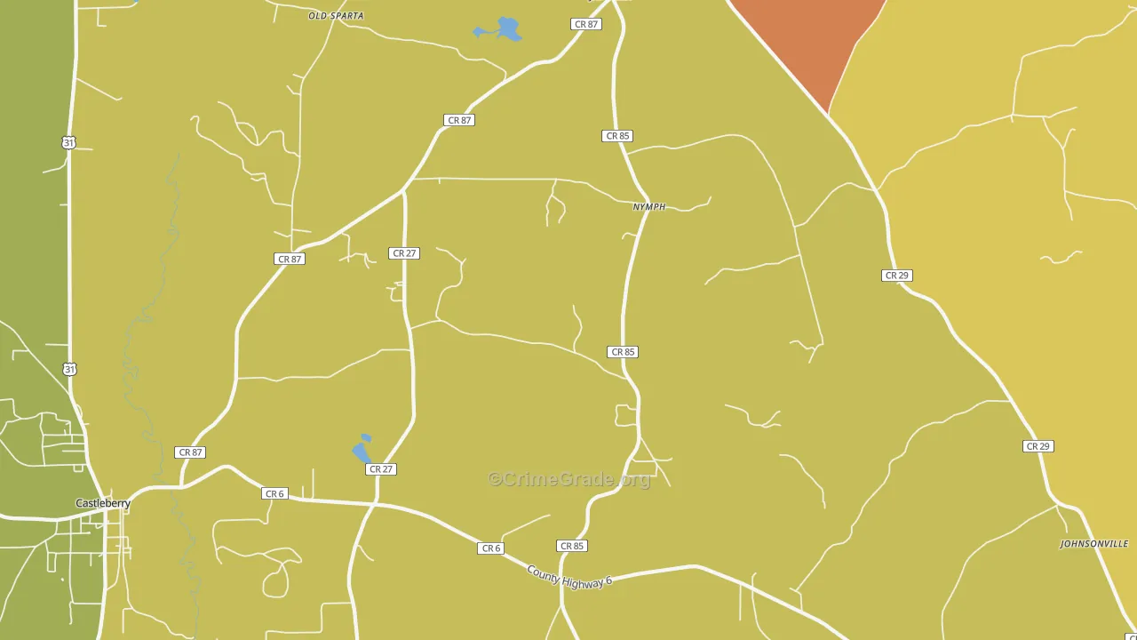 Nymph, AL Map of Assault Rates