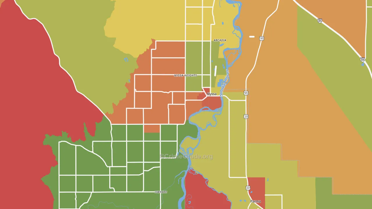 Nyssa, OR Map of Assault Rates