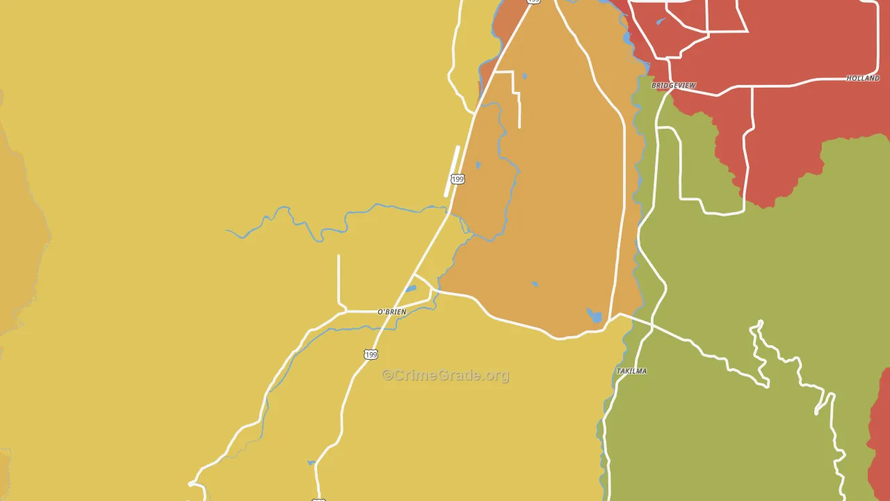 O'Brien, OR Map of Assault Rates