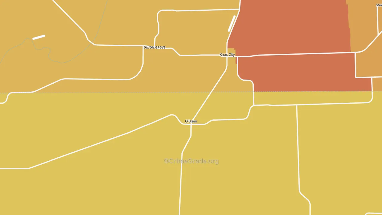 O'Brien, TX Map of Assault Rates