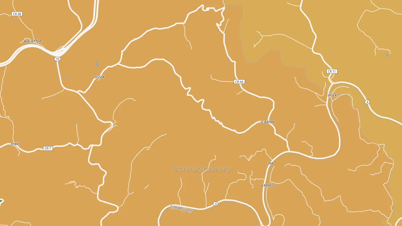 O'Brion, WV Map of Assault Rates