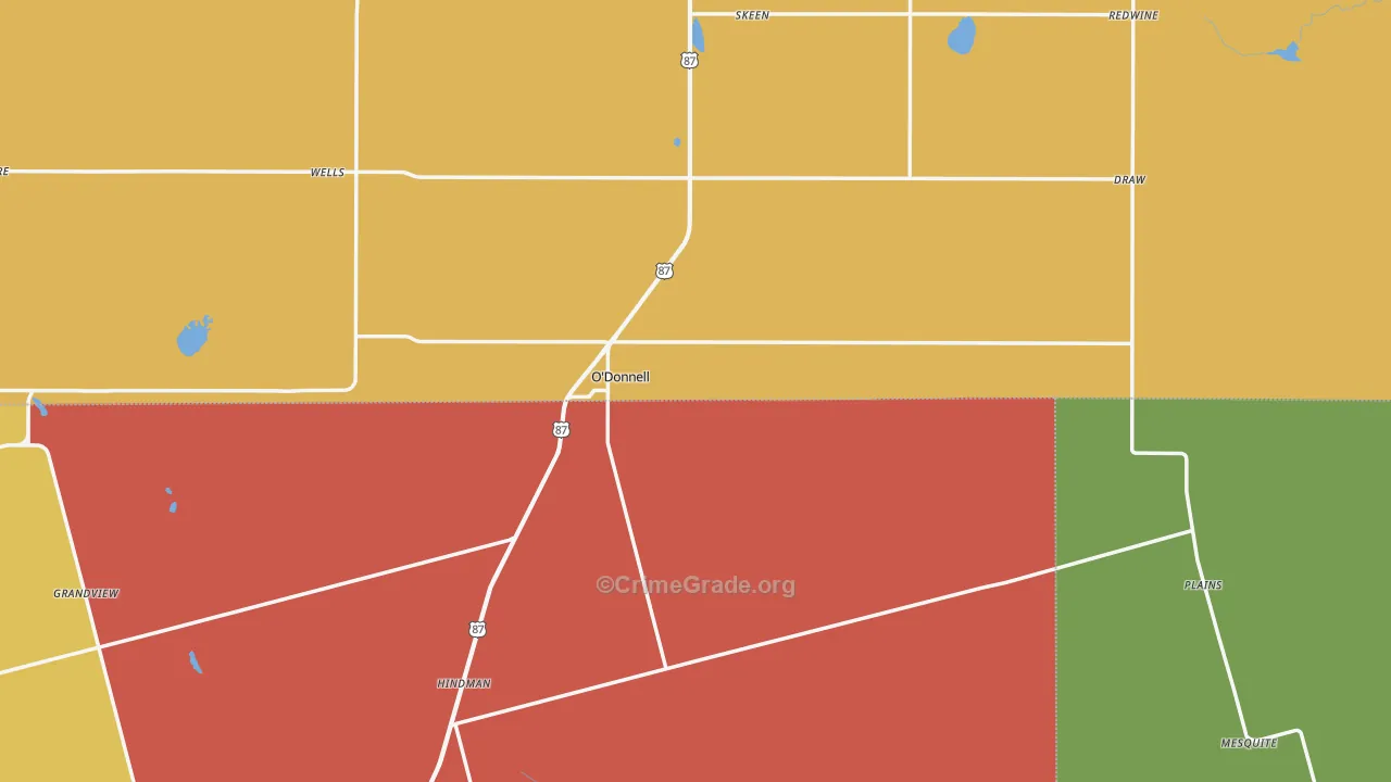 O'Donnell, TX Map of Assault Rates