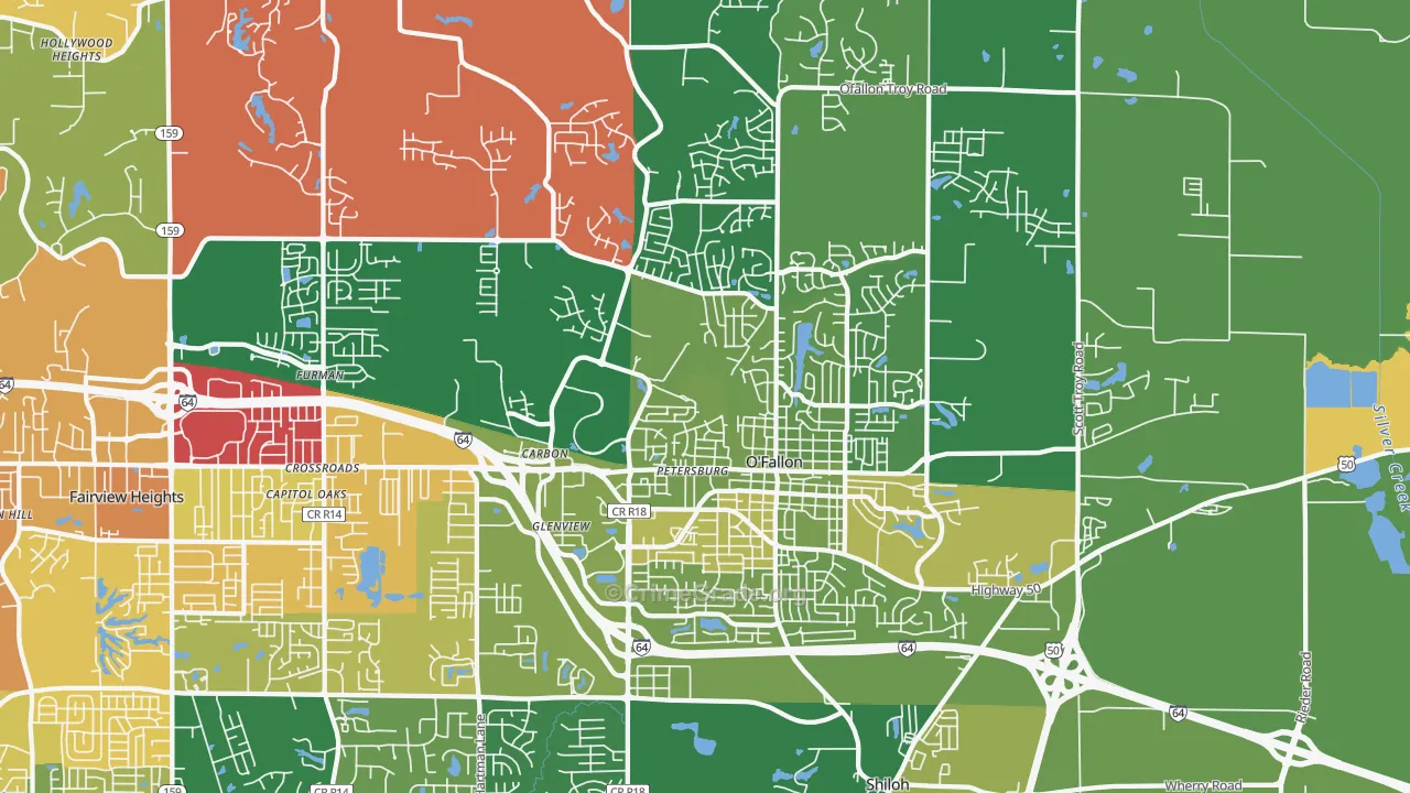 O'Fallon, IL Map of Assault Rates
