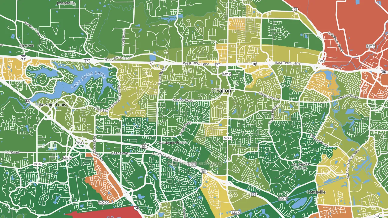 O'fallon, MO Map of Assault Rates