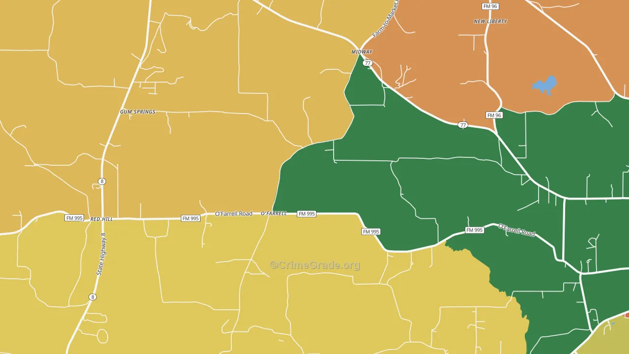 O'Farrell, TX Map of Assault Rates