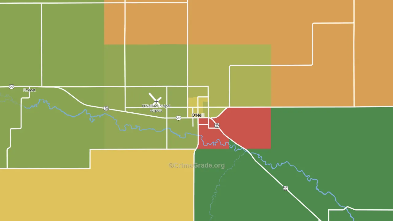 O'Neill, NE Map of Assault Rates