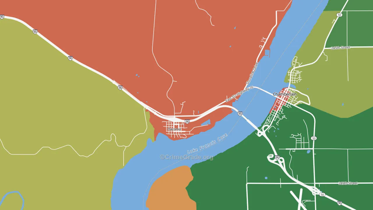 Oacoma, SD Map of Assault Rates