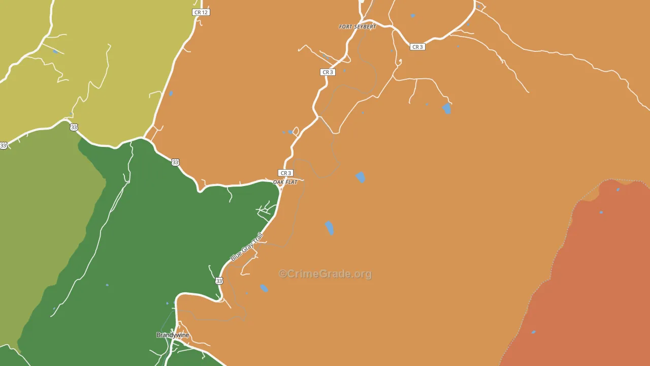 Oak Flat, WV Map of Assault Rates