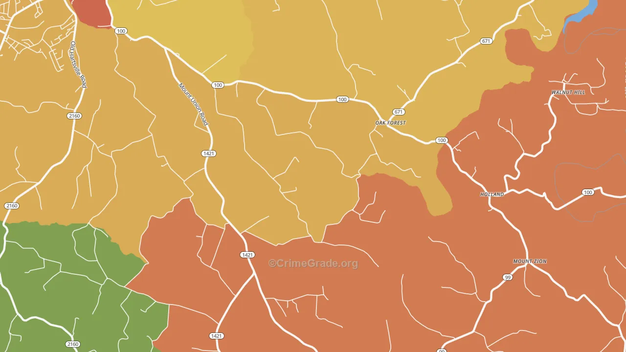 Oak Forest, KY Map of Assault Rates
