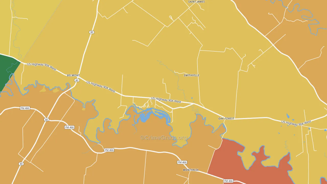 Oak Forest, TX Map of Assault Rates