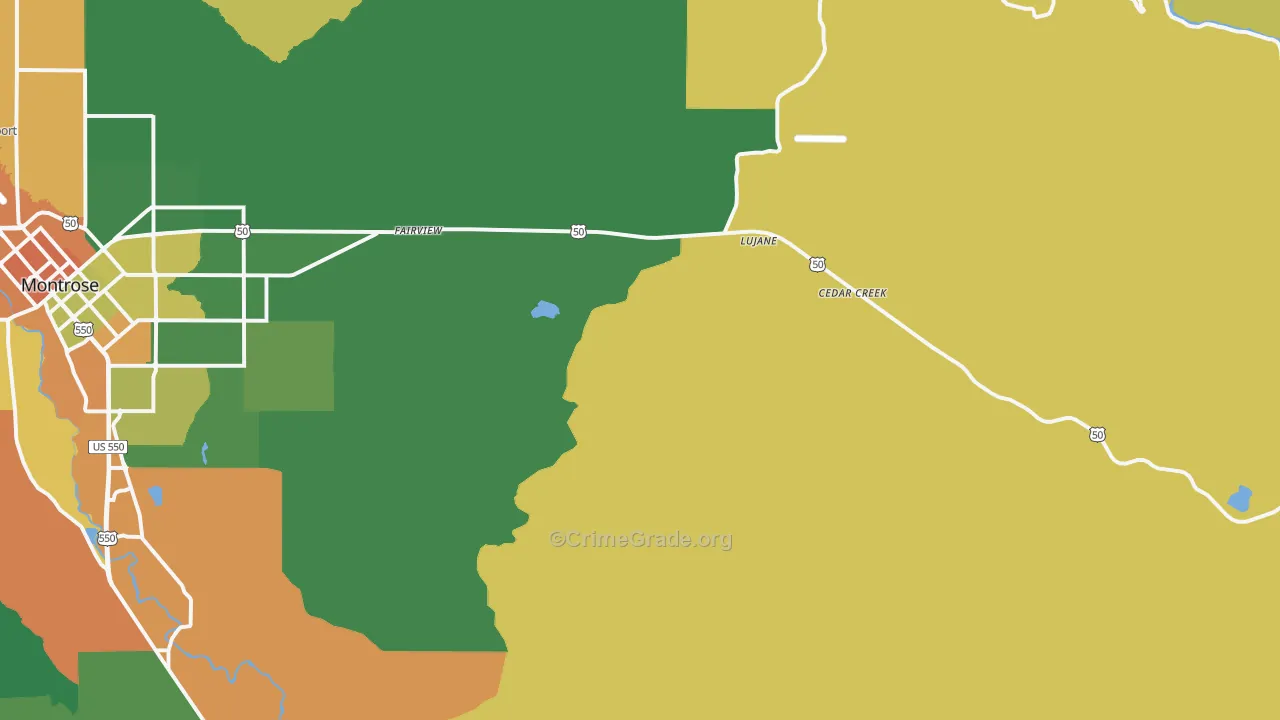 Oak Grove, CO Map of Assault Rates