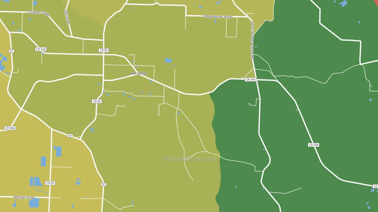 Oak Grove, FL Map of Assault Rates
