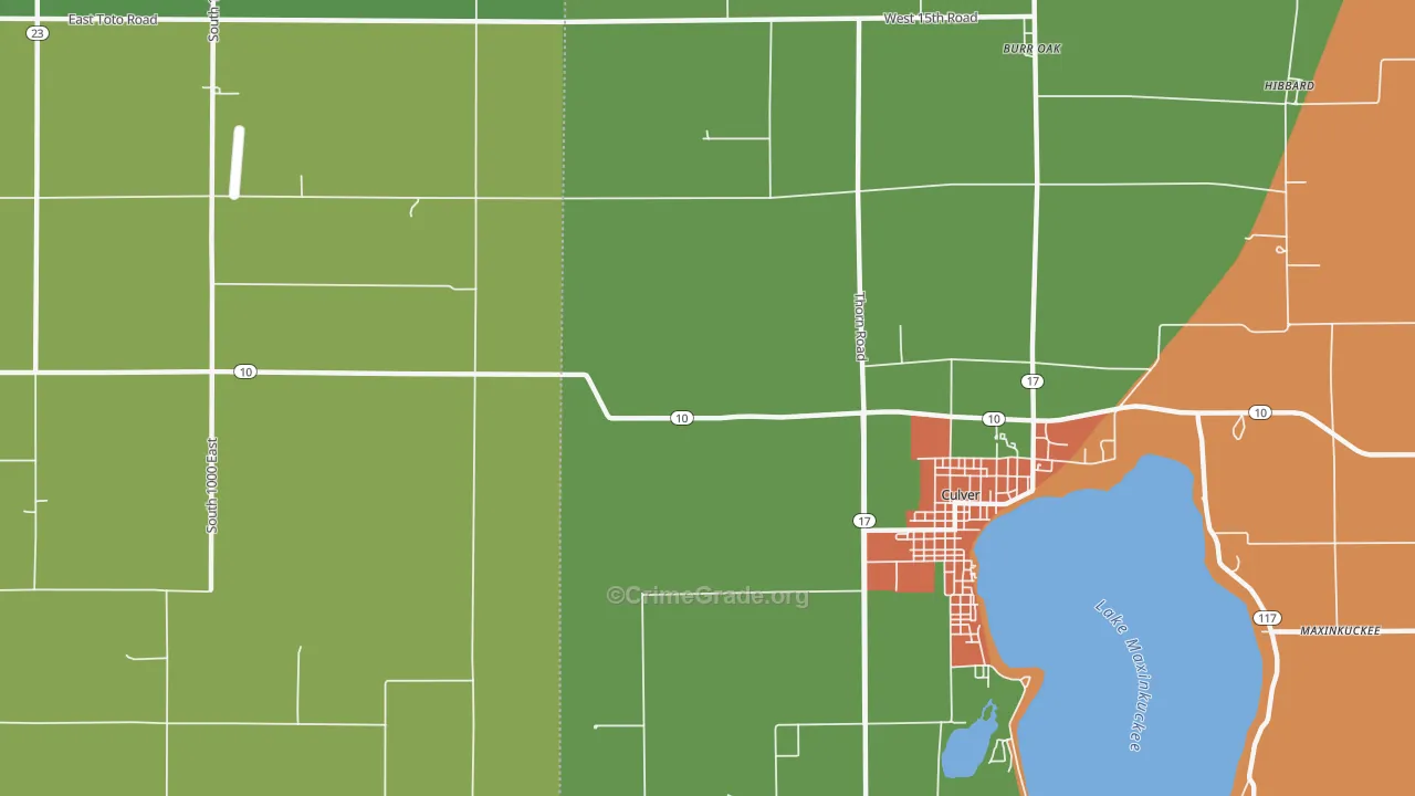 Oak Grove, IN Map of Assault Rates