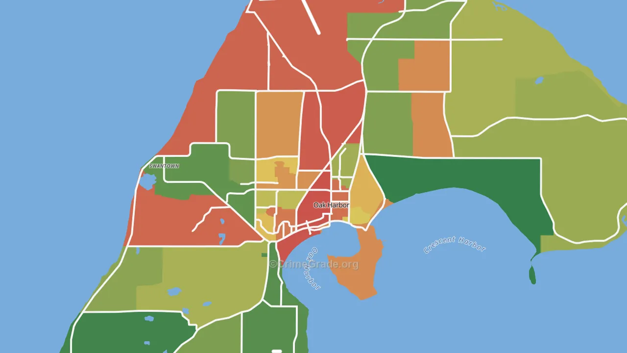 Oak Harbor, WA Map of Assault Rates
