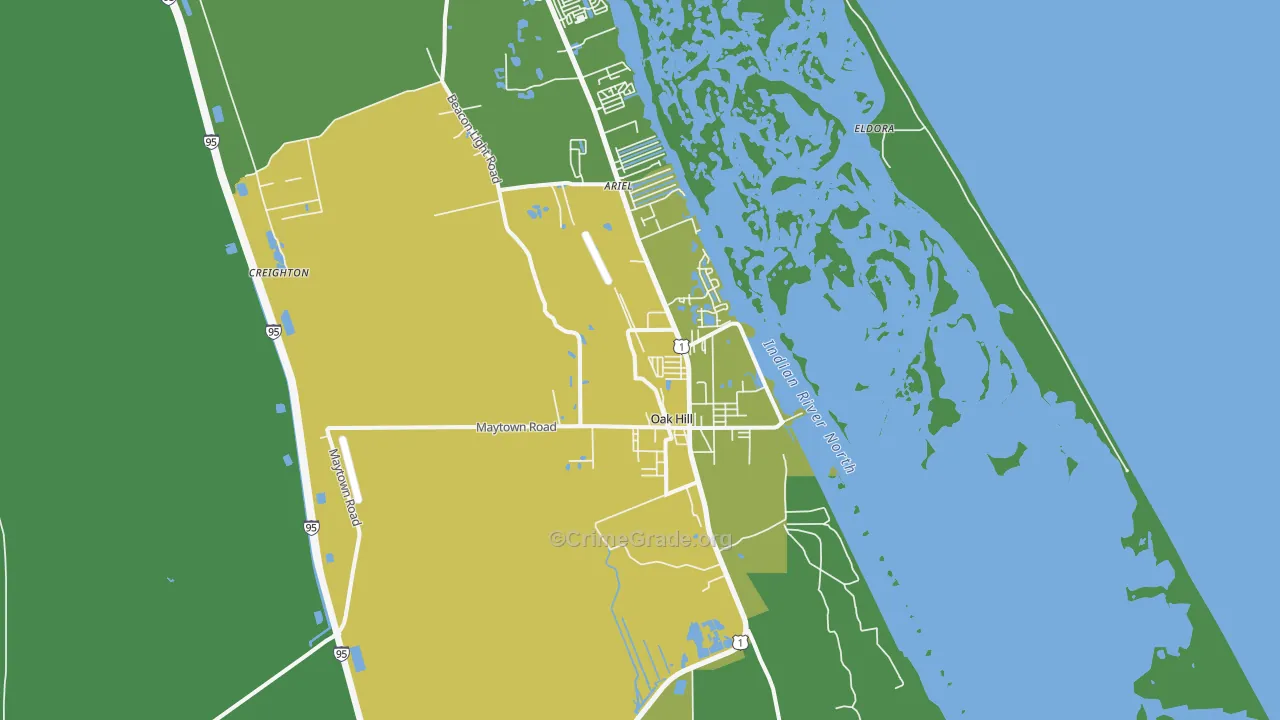 Oak Hill, FL Map of Assault Rates