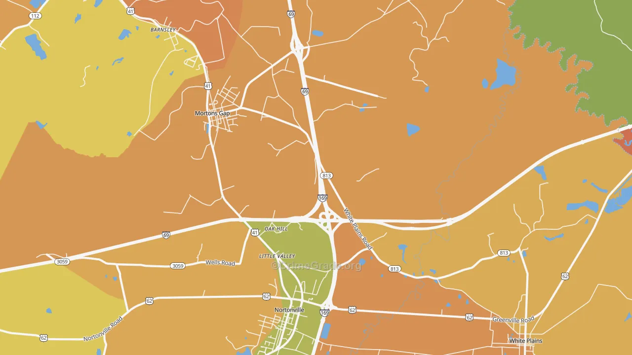 Oak Hill, KY Map of Assault Rates
