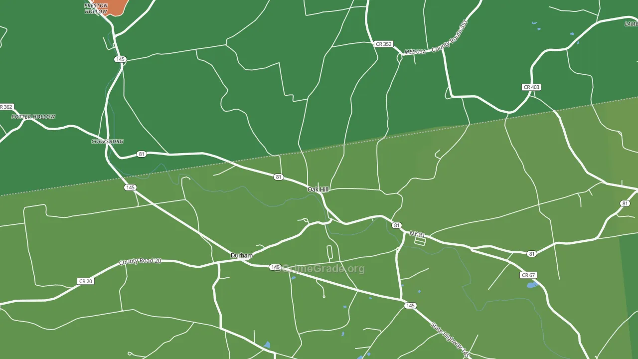 Oak Hill, NY Map of Assault Rates