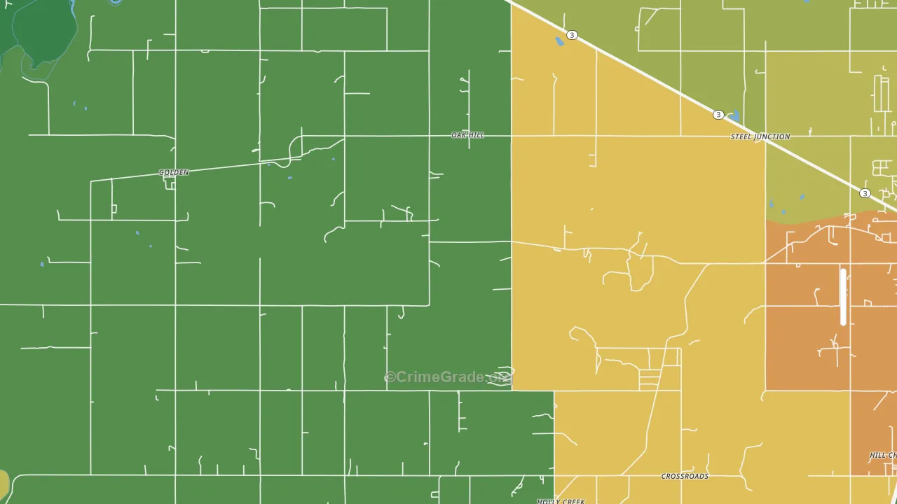 Oak Hill, OK Map of Assault Rates