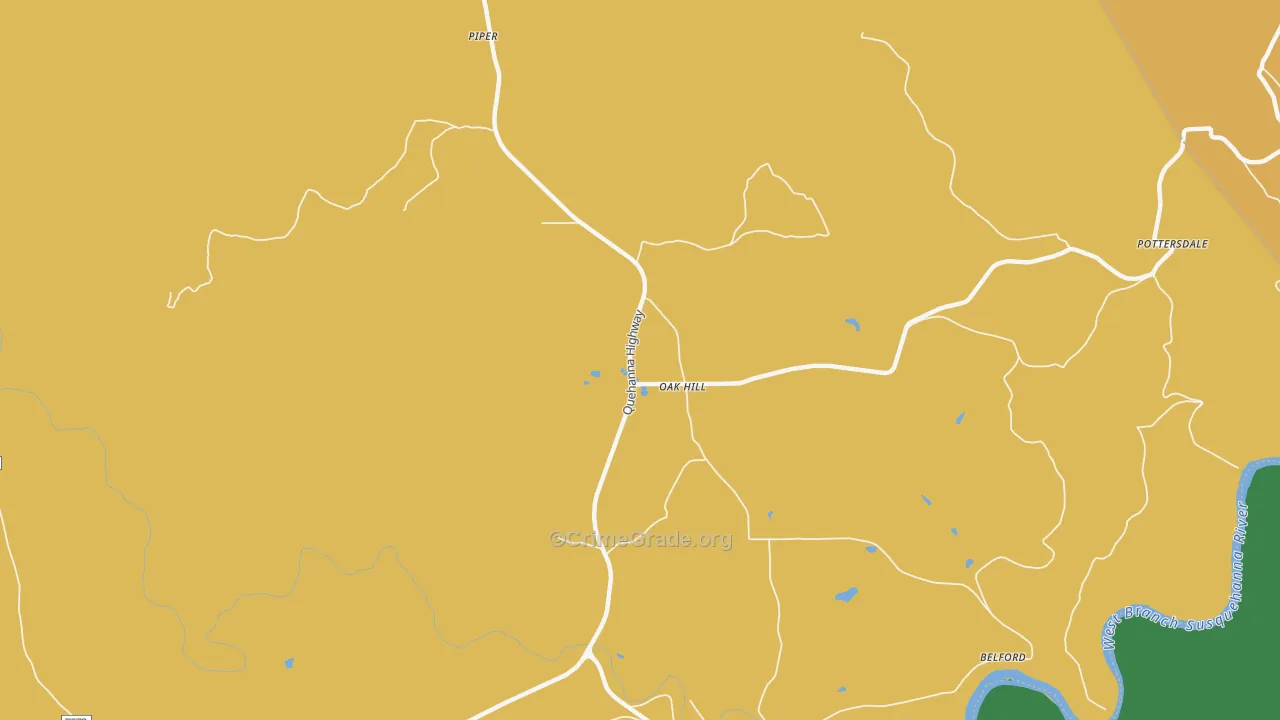 Oak Hill, PA Map of Assault Rates