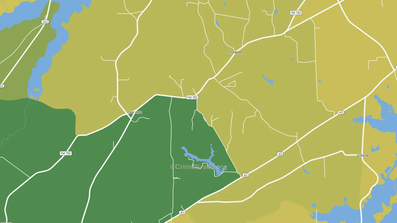 Oak Hill, TX Map of Assault Rates