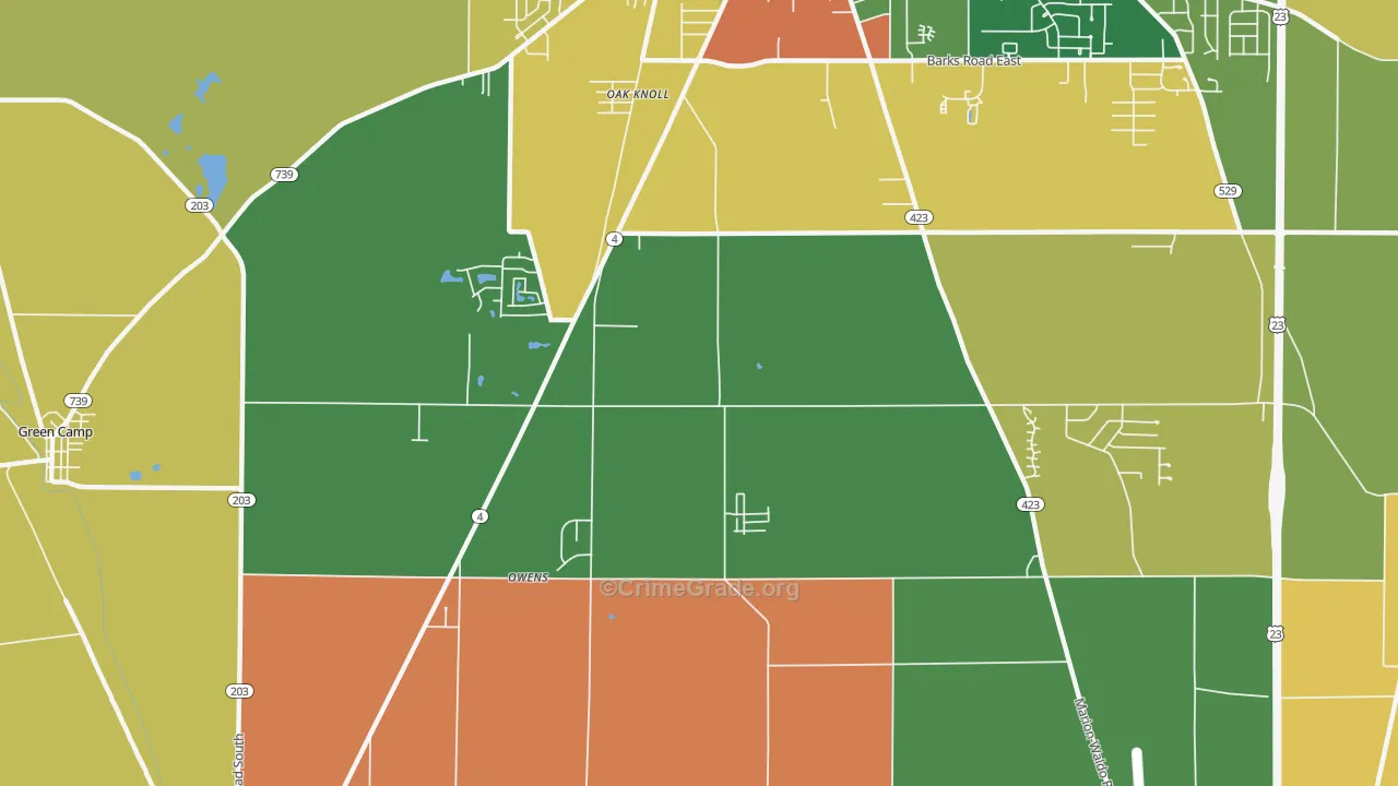 Oak Knoll, OH Map of Assault Rates