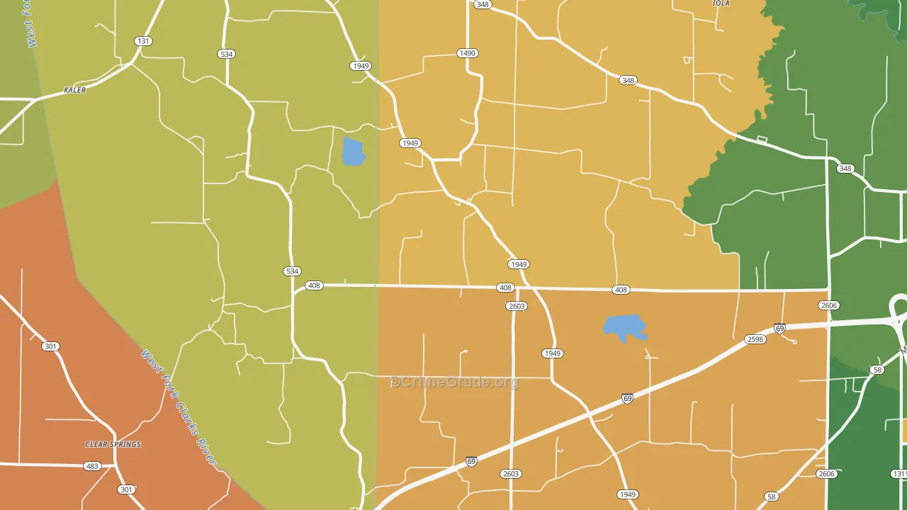 Oak Level, KY Map of Assault Rates