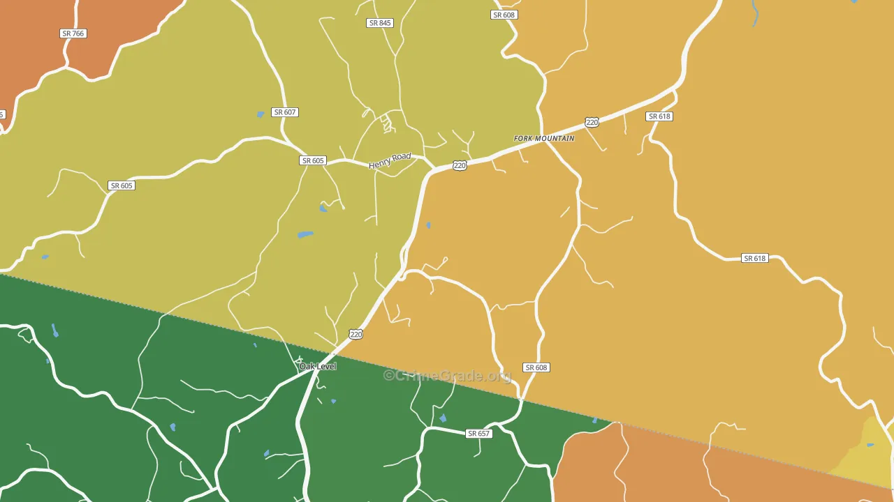 Oak Level, VA Map of Assault Rates
