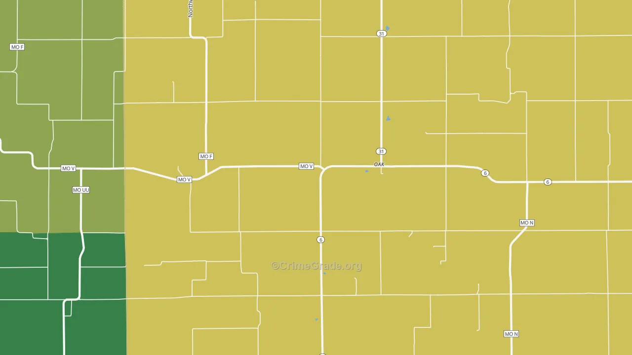 Oak, MO Map of Assault Rates