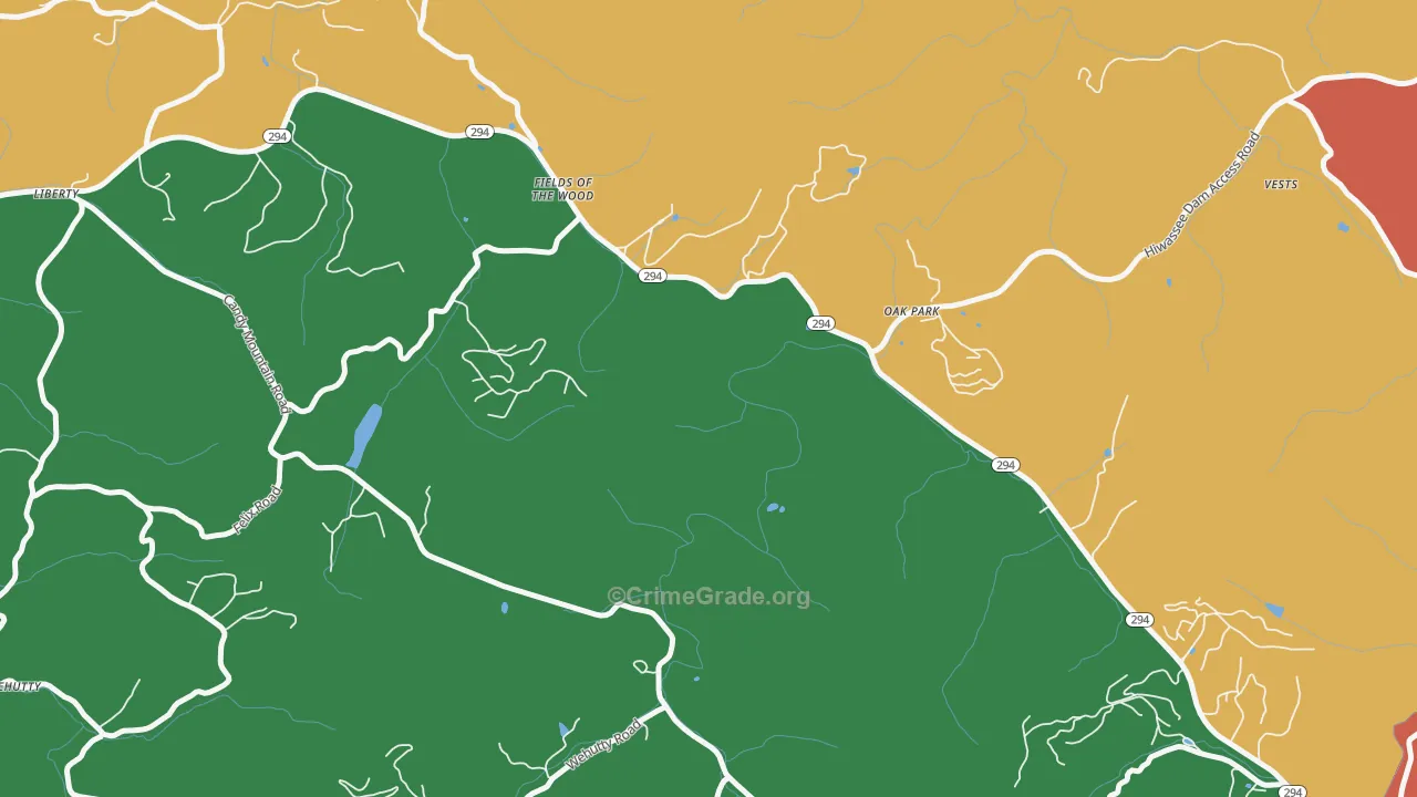 Oak Park, NC Map of Assault Rates