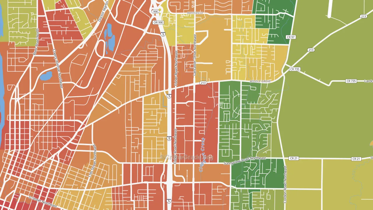 Oak Park, Salem, OR Map of Assault Rates