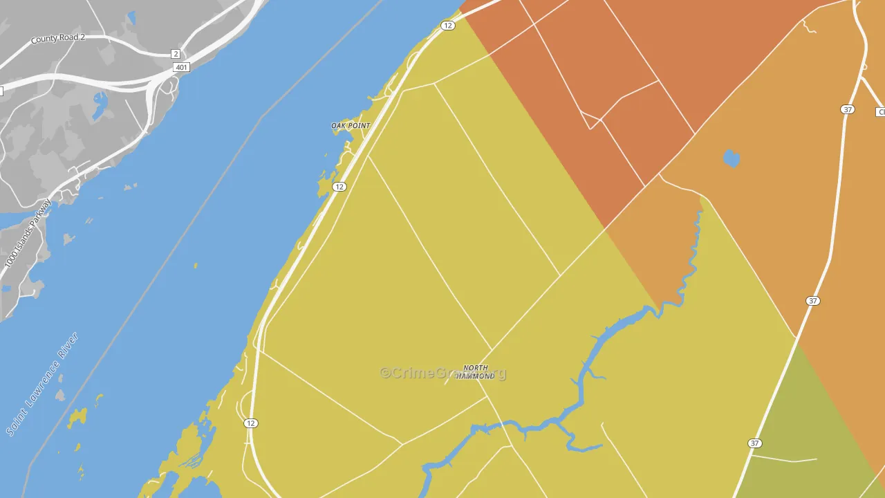 Oak Point, NY Map of Assault Rates