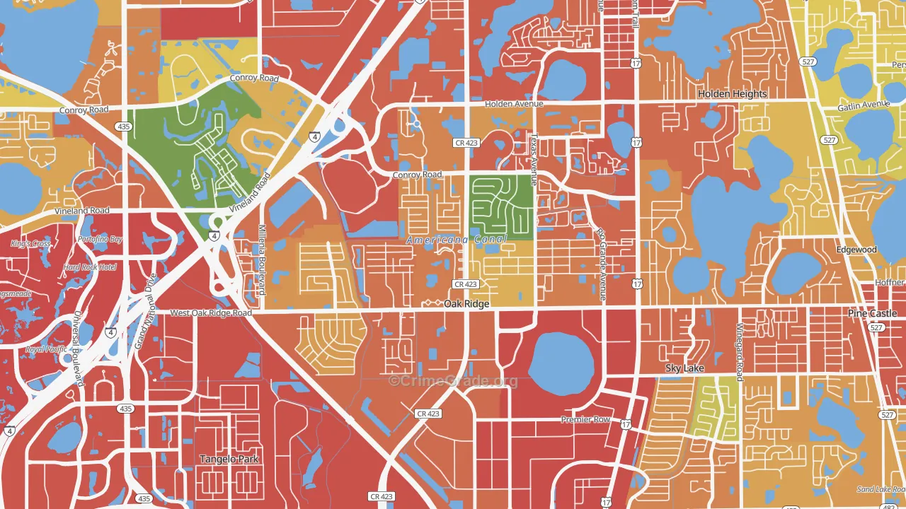 Oak Ridge, FL Map of Assault Rates