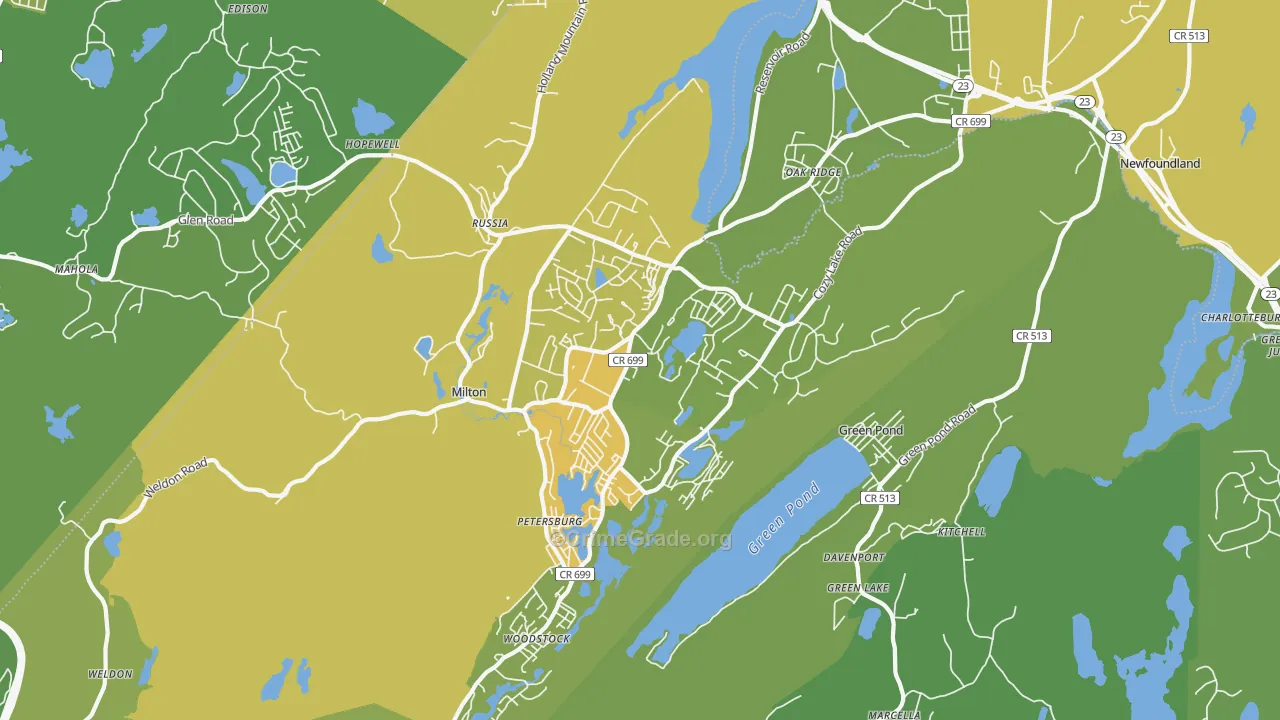 Oak Ridge, NJ Map of Assault Rates