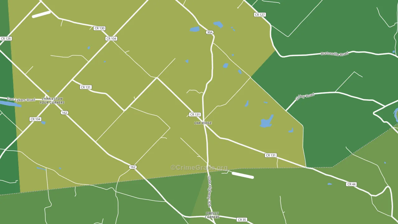 Oak Ridge, NY Map of Assault Rates