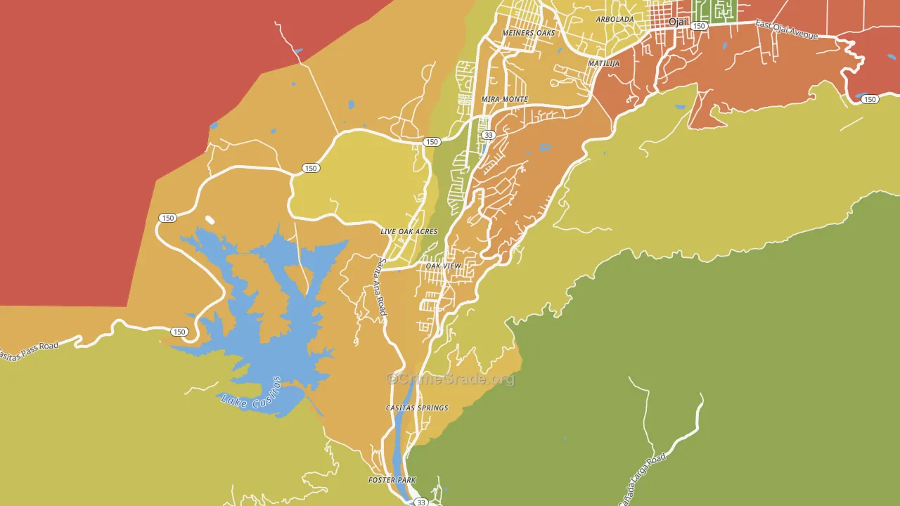 Oak View, CA Map of Assault Rates