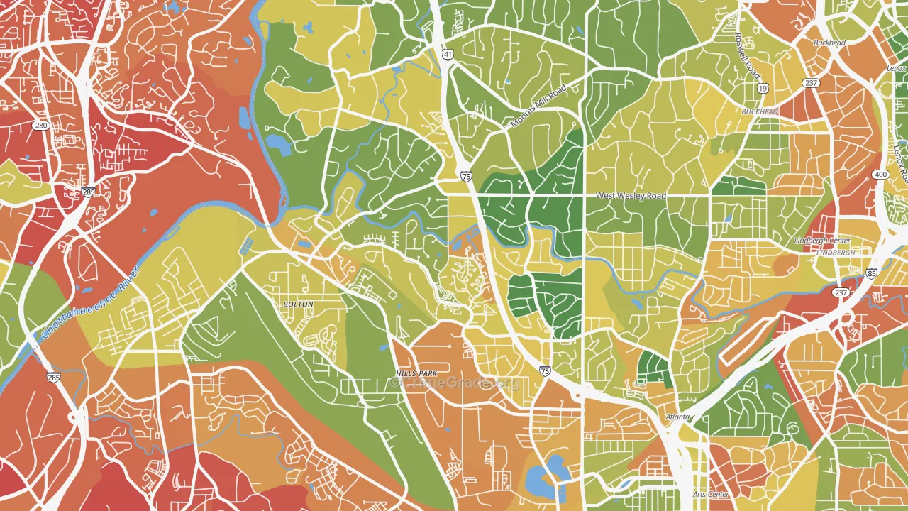 Oakdale, Atlanta, GA Map of Assault Rates