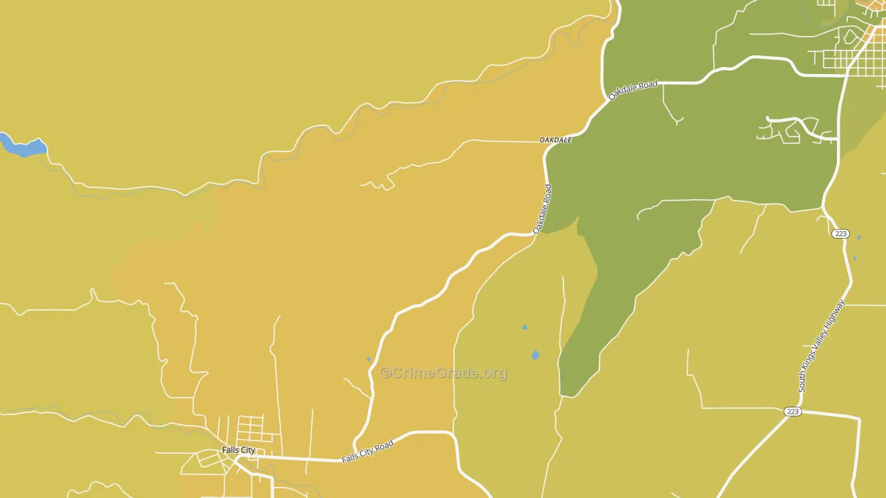 Oakdale, OR Map of Assault Rates