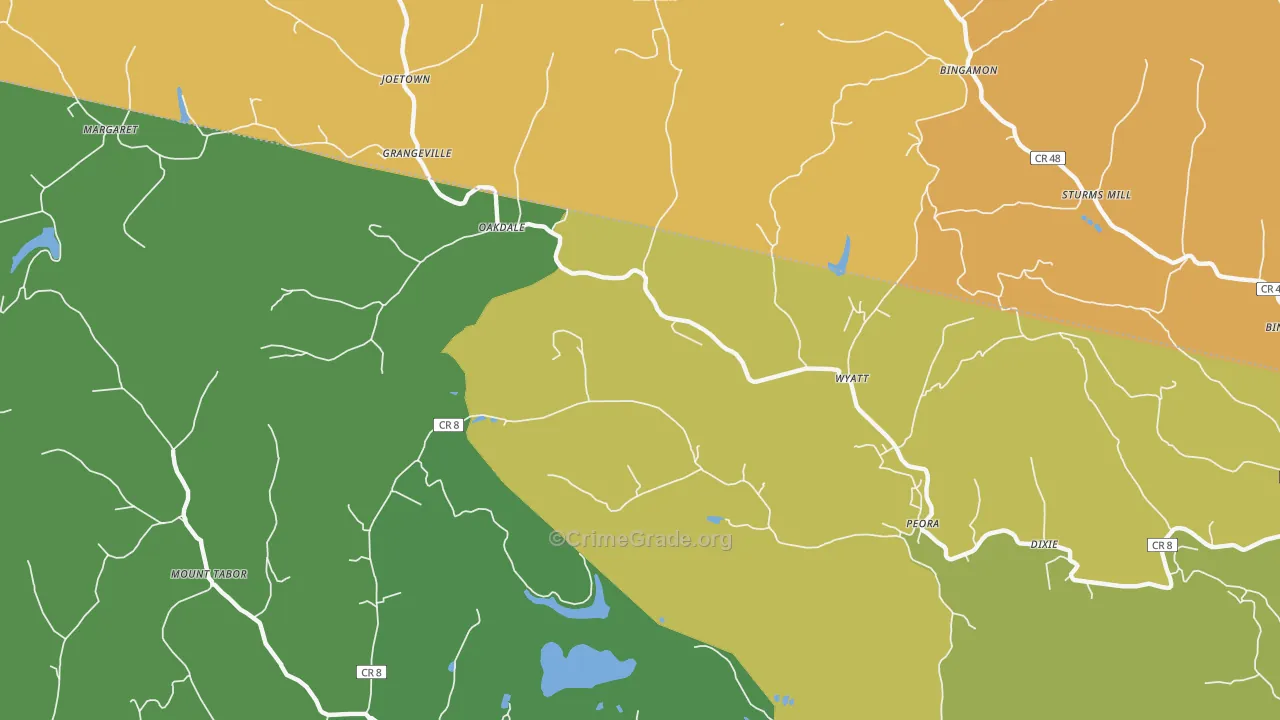 Oakdale, WV Map of Assault Rates